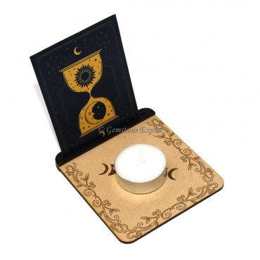 Lunar Cycle Tealight Candle Holder with Card Slot