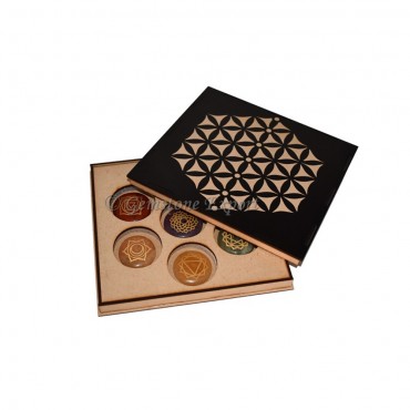 Engraved Seven Chakra Gift Box With Flower of Life