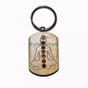 Chakra Buddha Woodan Keychain