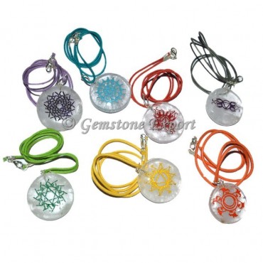 Crystals Seven Chakra Yoga Pendant Set