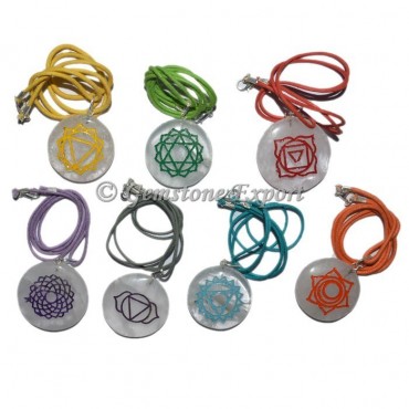 7 Chakra Engraved Crystals Pendant