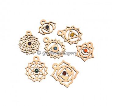 7 Chakra Wooden Pendents Sets