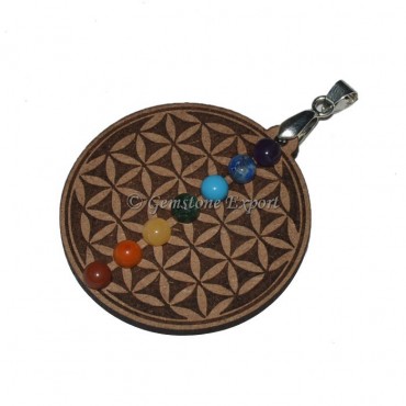 Flower Of Life 7 Chakra Stone Pendants