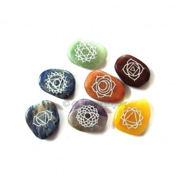 Engraved Chakra Set With White Color