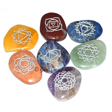 Seven Chakra Engraved Unshape Set