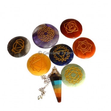 Engraved Chakra Pendulum Kit