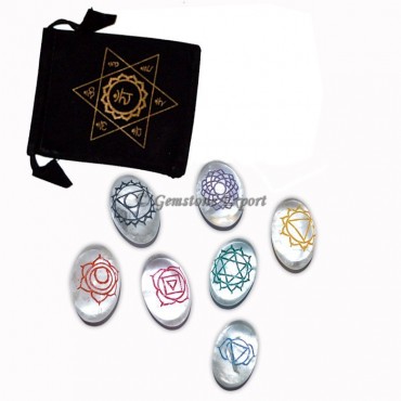 Engraved Crystal  Chakra Fancy Symbol Set