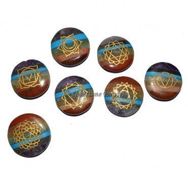 Engraved Chakra Symbol Bonded Disc Set