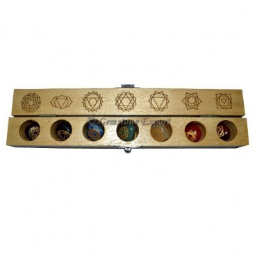 Chakra Engraved Tumbled Set with Carving Box