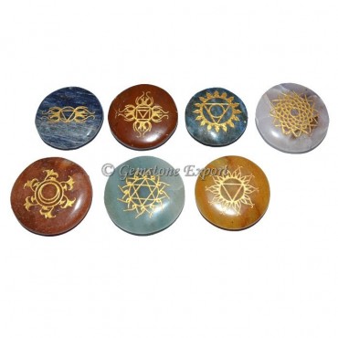 Meditation Engraved Chakra Symbol Set