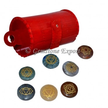 Engraved Chakra Symbol Set with Red Box