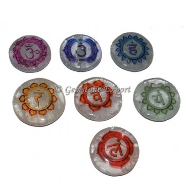 Crystal Quartz Printed Seven Chakra Set