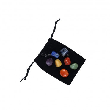 Seven Chakra Tumbled Set With Pouch