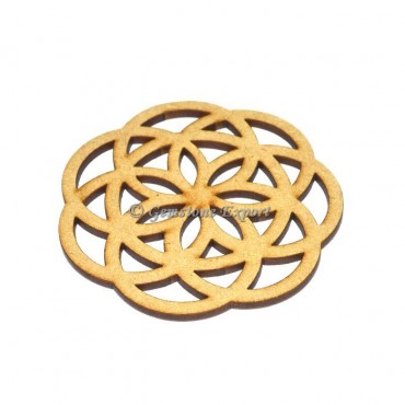 Flower Of Life Wooden Coaster