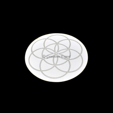 Flower Medallion Engraved White Coaster