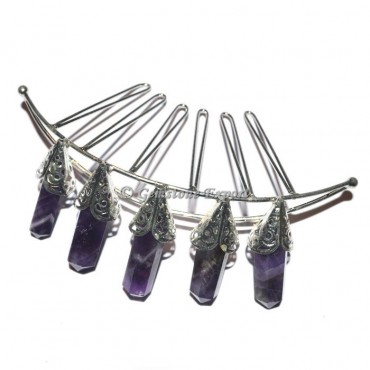 Amethyst 5 Pencil Silver Crown