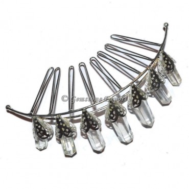 Crystal Quartz 7 Pencil Silver Crown