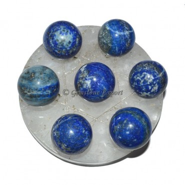 Crystal Quartz Star Base with Chakra Lapis Ball