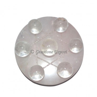 Rose Quartz Plate With Crystal Quartz Ball David S