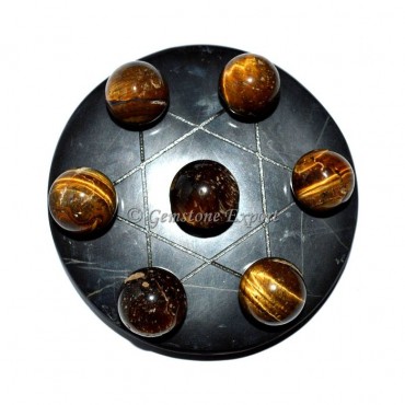 Black Agate With Tiger Eye David Star Set