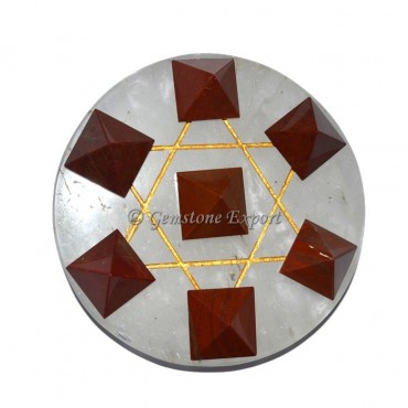 Red Jasper Pyramids And Crystal Quartz Pentagram