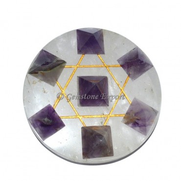 David Star with Amethyst Pyramids