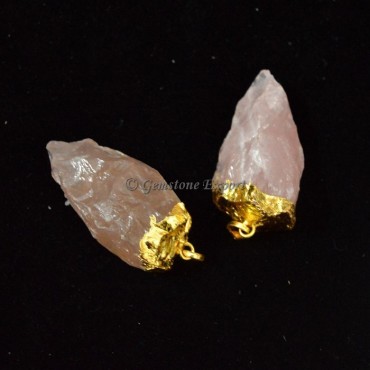 Rose Quartz Gold Plated Pendulums Pendants