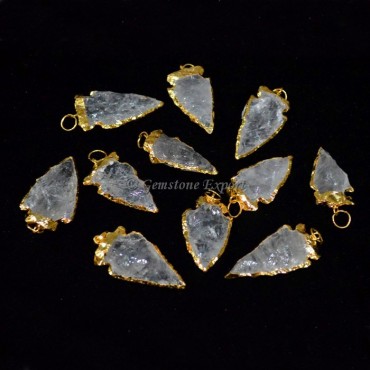 Crystal Quartz Electroplated Pendants