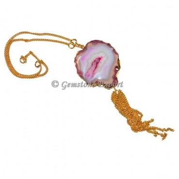 Pink Agate Fashion Necklace