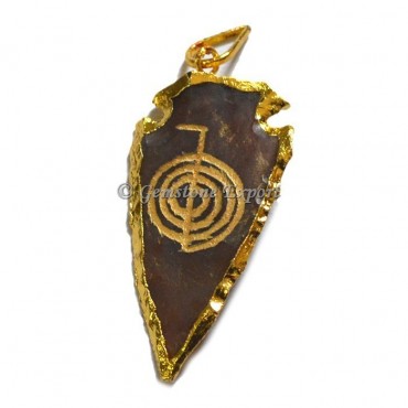 Choko Reiki Engraved Arrowheads Pendant