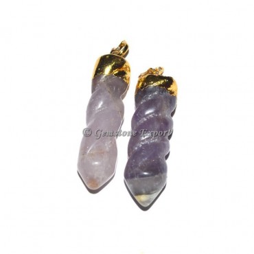 Amethyst Spiral Electro Pendants