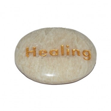 Moon Stone Healing Engraved Stone