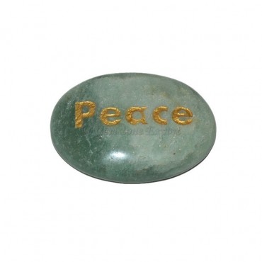 Green Aventurine Peace Engraved Stone