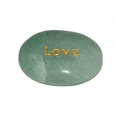 Green Aventurine Love Engraved Stone