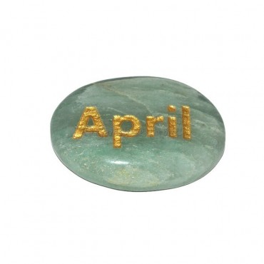 Green Aventurine April Engraved Stone