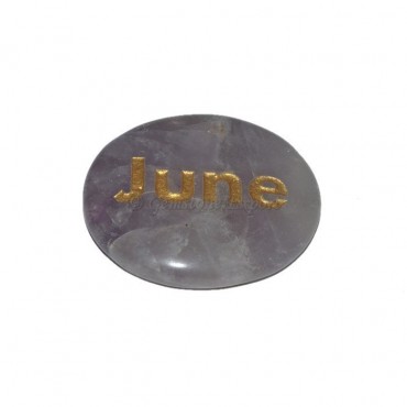 Amethyst June Engraved Stone