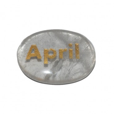 Crystal Quartz April Engraved Stone