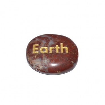 Red Jasper Earth Engraved Stone