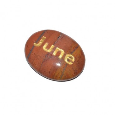 Red Jasper June Engraved Stone