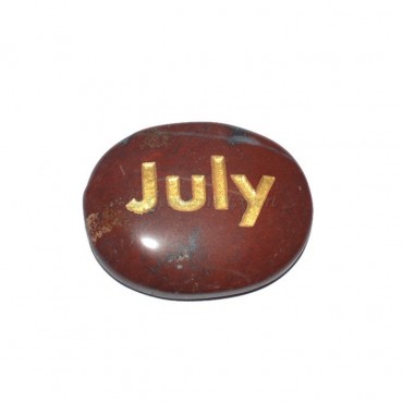 Red Jasper July Engraved Stone