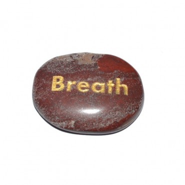 Red Jasper Breath Engraved Stone