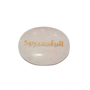 Rose Quartz Successful Engraved Stone