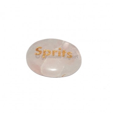 Rose Quartz Sprits  Engraved Stone