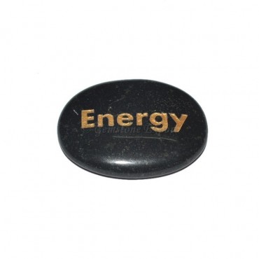 Black Agate Energy Engraved Stone