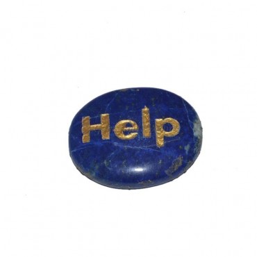 Lapis Lazuli Help Engraved Stone