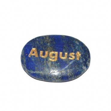 Lapis Lazuli August Engraved Stone