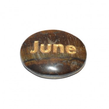 Tiger Eye June Engraved Stone