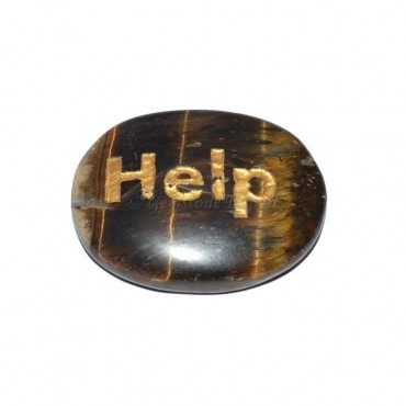 Tiger Eye Help Engraved Stone