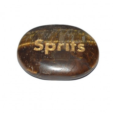 Tiger Eye Sprits Engraved Stone