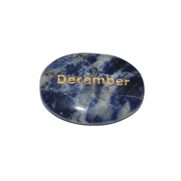 Sodalite December Engraved Stone